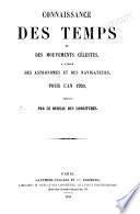 Télécharger le livre libro Connaissance Des Temps Ou Des Mouvements Célestes, à L'usage Des Astronomes Et Des Navigateurs